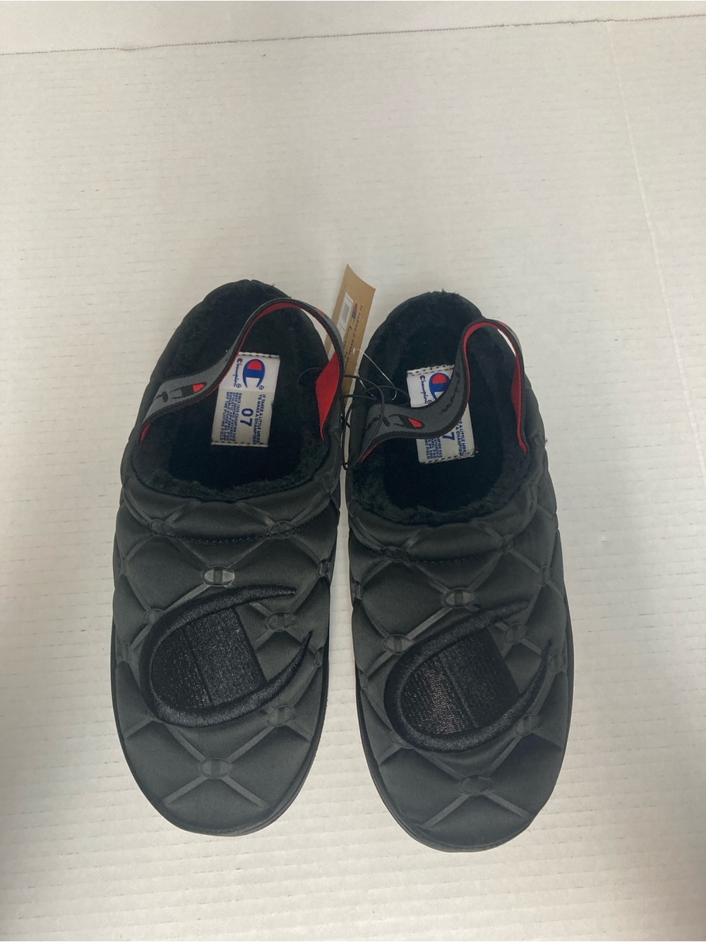 Champion Hot Stuff Platform Slippers Women’s Size 7 Lux Black Slingback - Picture 2 of 13